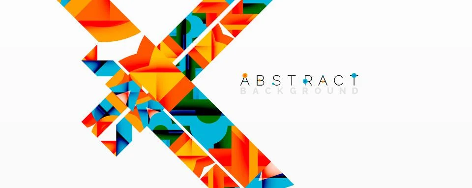 Abstract geometric artwork with interwoven angular and curved shapes, dynamic イラスト素材