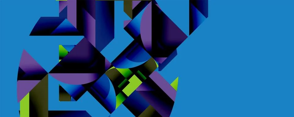 Abstract geometric artwork with interwoven angular and curved shapes, dynamic イラスト素材