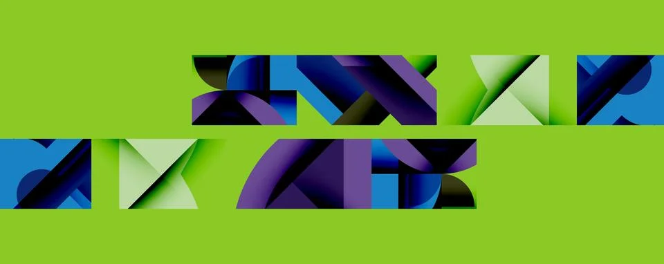 Abstract geometric artwork with interwoven angular and curved shapes, dynamic イラスト素材