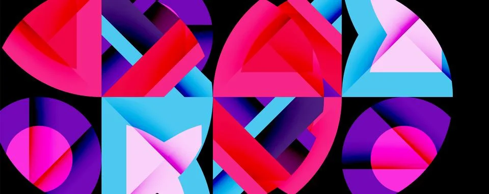 Abstract geometric artwork with interwoven angular and curved shapes, dynamic イラスト素材
