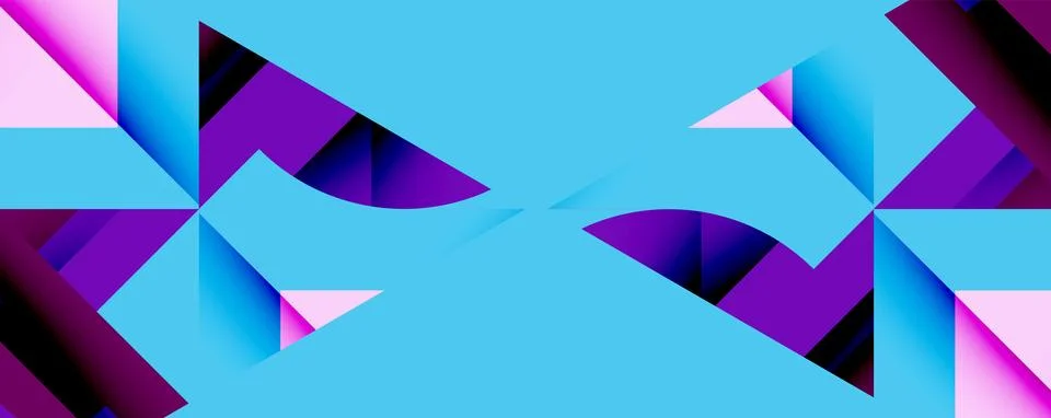 Abstract geometric artwork with interwoven angular and curved shapes, dynamic Stockillustratie