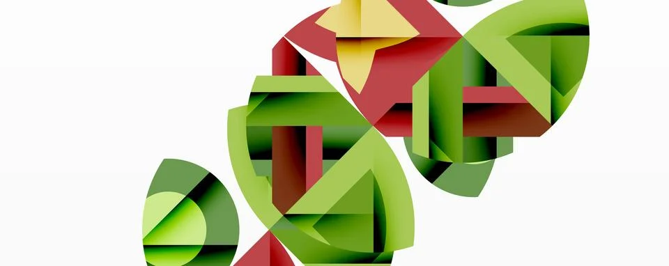 Abstract geometric artwork with interwoven angular and curved shapes, dynamic Ilustração Stock