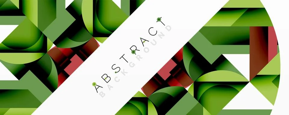 Abstract geometric artwork with interwoven angular and curved shapes, dynamic Stockillustratie