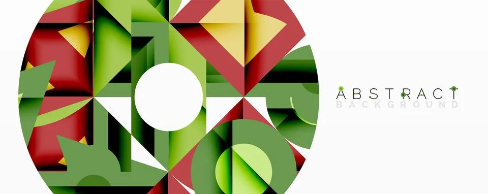 Abstract geometric artwork with interwoven angular and curved shapes, dynamic Stock Illustration