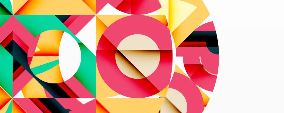 Abstract geometric artwork with interwoven angular and curved shapes, dynamic Illustrazione stock