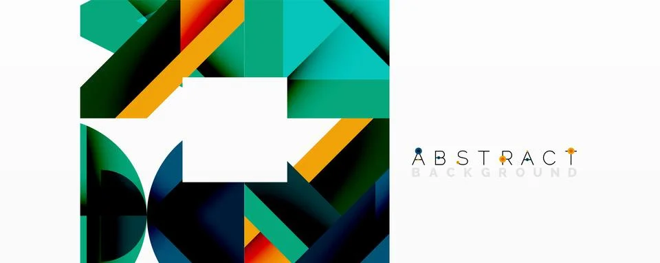 Abstract geometric artwork with interwoven angular and curved shapes, dynamic Ilustração Stock