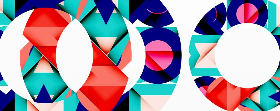 Abstract geometric artwork with interwoven angular and curved shapes, dynamic 스톡 일러스트