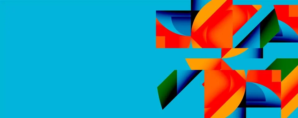 Abstract geometric artwork with interwoven angular and curved shapes, dynamic Illustrazione stock