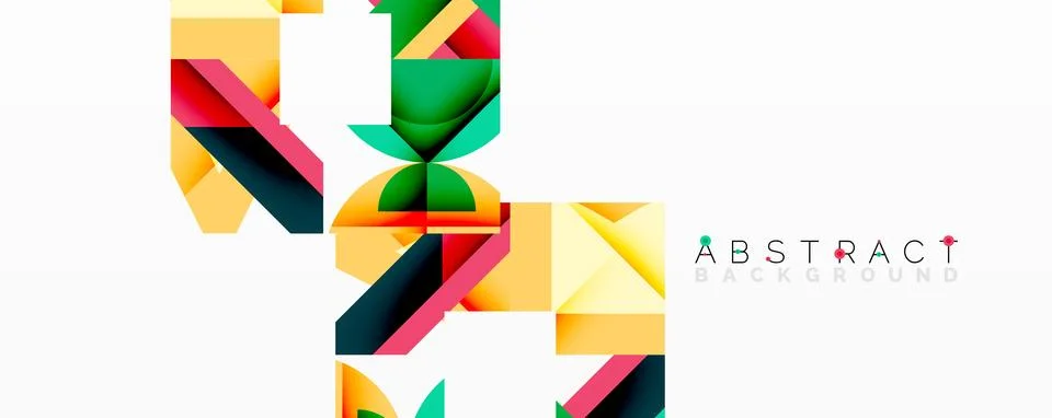 Abstract geometric artwork with interwoven angular and curved shapes, dynamic 스톡 일러스트