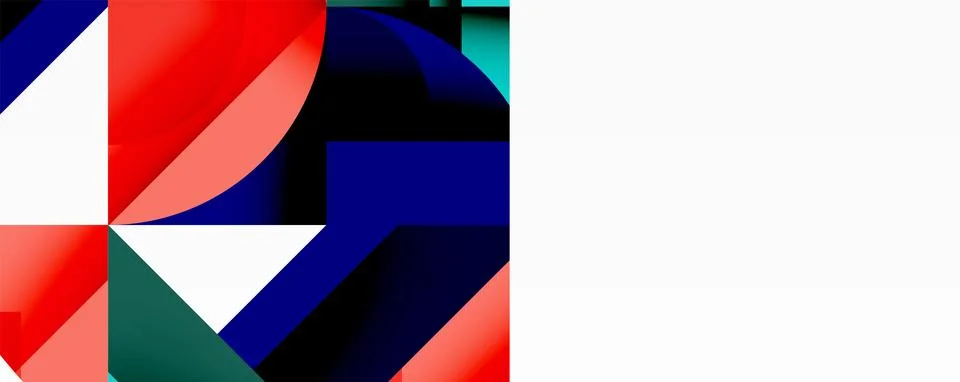 Abstract geometric artwork with interwoven angular and curved shapes, dynamic Ilustração Stock