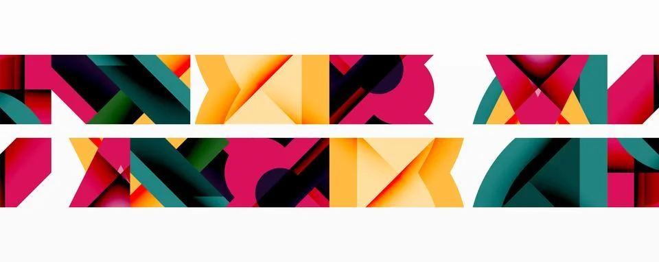 Abstract geometric artwork with interwoven angular and curved shapes, dynamic イラスト素材