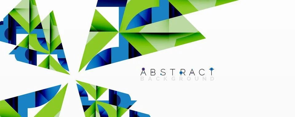 Abstract geometric artwork with interwoven angular and curved shapes, dynamic Stockillustratie