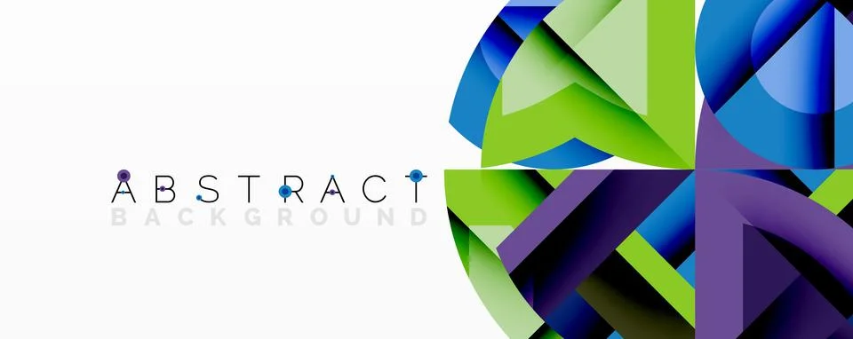 Abstract geometric artwork with interwoven angular and curved shapes, dynamic Stock Illustration