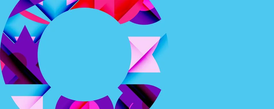 Abstract geometric artwork with interwoven angular and curved shapes, dynamic Ilustração Stock