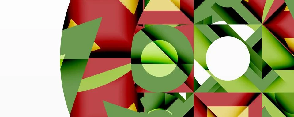 Abstract geometric artwork with interwoven angular and curved shapes, dynamic Stock Illustration