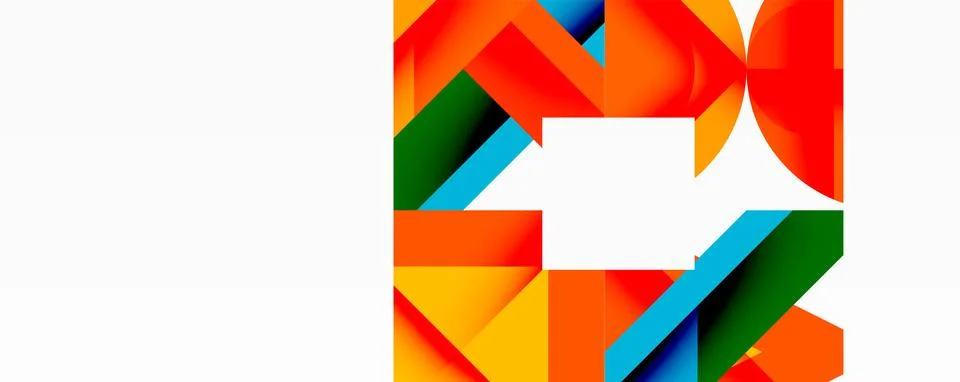 Abstract geometric artwork with interwoven angular and curved shapes, dynamic Ilustração Stock