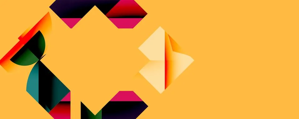 Abstract geometric artwork with interwoven angular and curved shapes, dynamic 스톡 일러스트