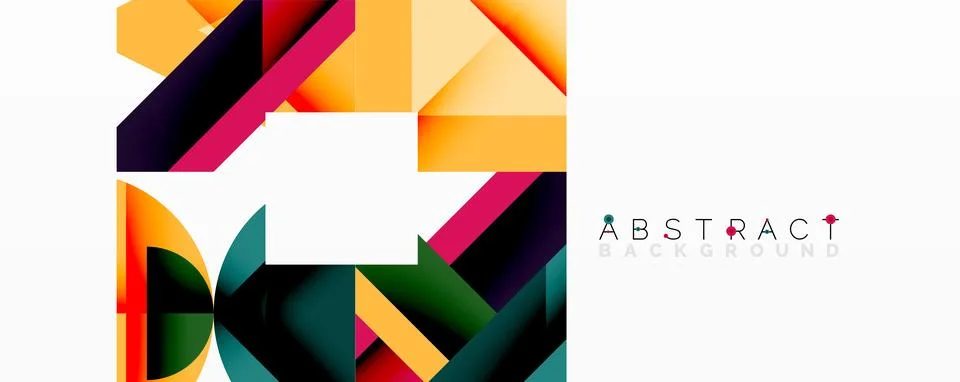 Abstract geometric artwork with interwoven angular and curved shapes, dynamic Ilustração Stock
