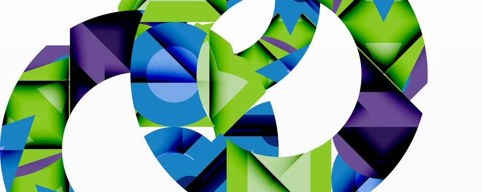 Abstract geometric artwork with interwoven angular and curved shapes, dynamic イラスト素材