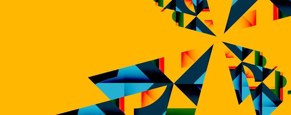 Abstract geometric artwork with interwoven angular and curved shapes, dynamic Illustrazione stock