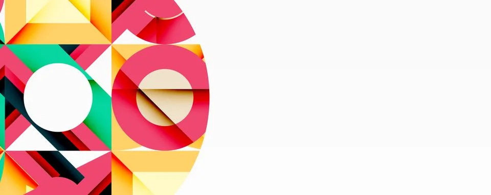 Abstract geometric artwork with interwoven angular and curved shapes, dynamic 库存插图