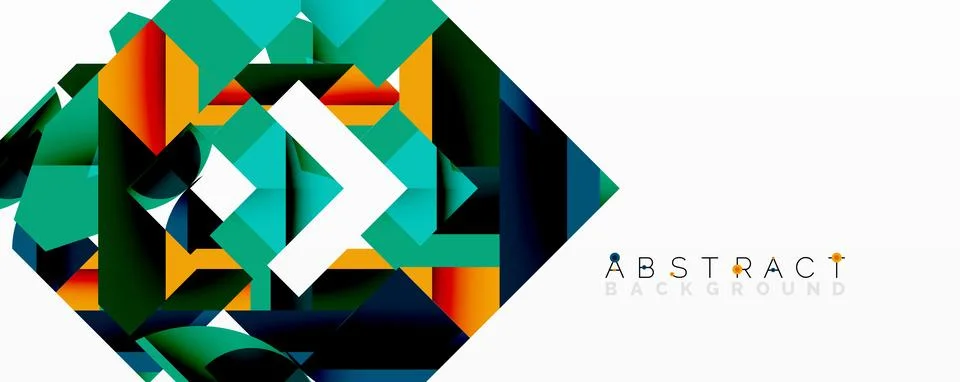 Abstract geometric artwork with interwoven angular and curved shapes, dynamic Stock Illustration