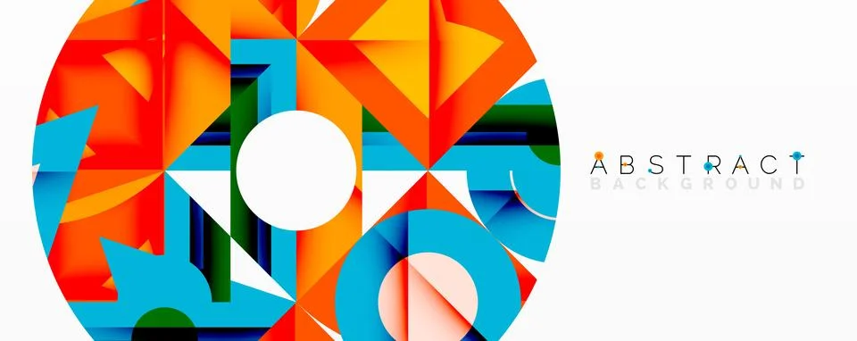 Abstract geometric artwork with interwoven angular and curved shapes, dynamic Stock Illustration