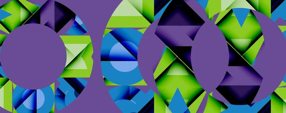 Abstract geometric artwork with interwoven angular and curved shapes, dynamic Stockillustratie
