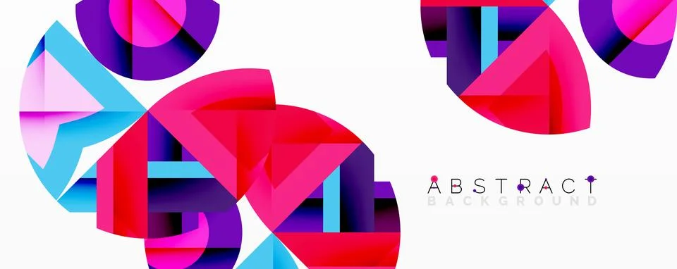 Abstract geometric artwork with interwoven angular and curved shapes, dynamic Stock Illustration