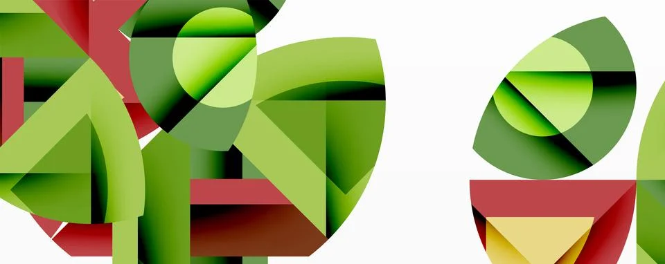 Abstract geometric artwork with interwoven angular and curved shapes, dynamic Illustrazione stock