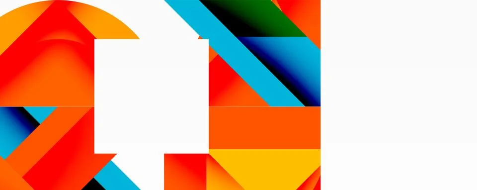 Abstract geometric artwork with interwoven angular and curved shapes, dynamic 스톡 일러스트