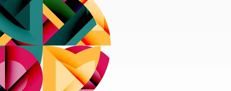 Abstract geometric artwork with interwoven angular and curved shapes, dynamic Illustrazione stock