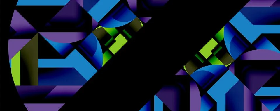 Abstract geometric artwork with interwoven angular and curved shapes, dynamic イラスト素材