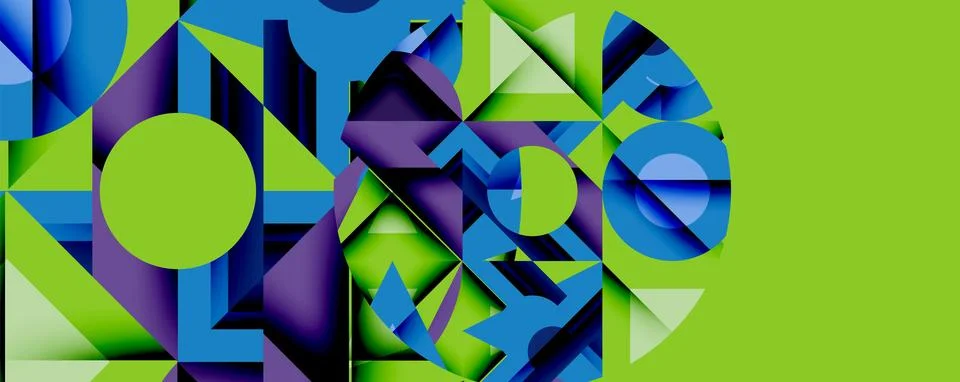 Abstract geometric artwork with interwoven angular and curved shapes, dynamic 스톡 일러스트