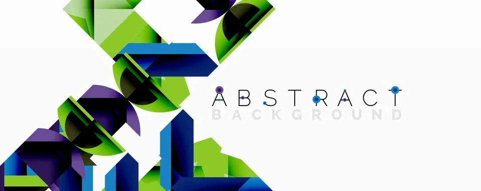 Abstract geometric artwork with interwoven angular and curved shapes, dynamic Illustrazione stock