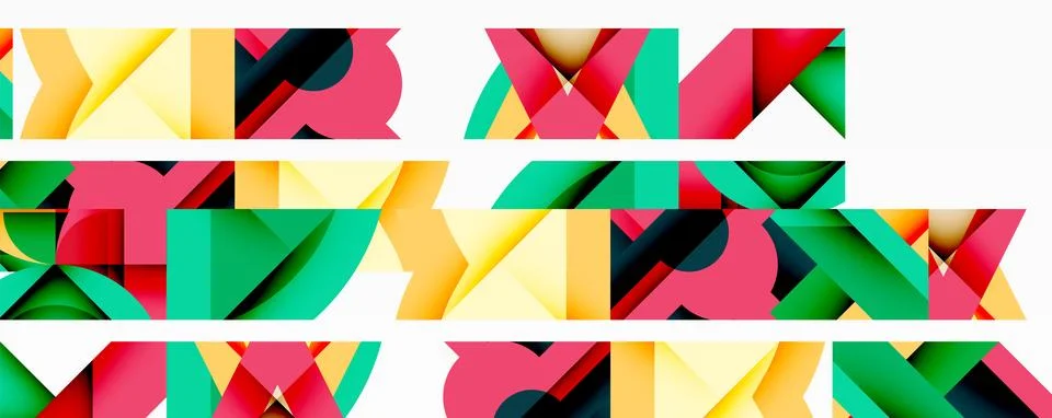 Abstract geometric artwork with interwoven angular and curved shapes, dynamic イラスト素材