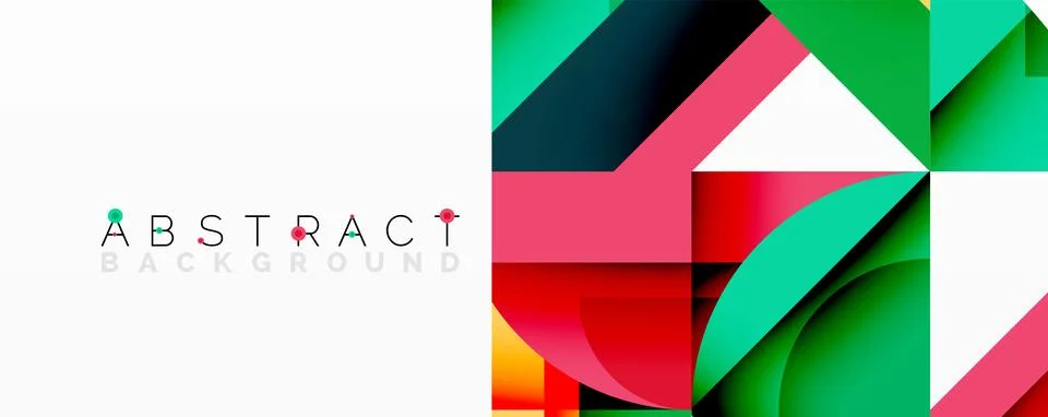 Abstract geometric artwork with interwoven angular and curved shapes, dynamic Stock Illustration