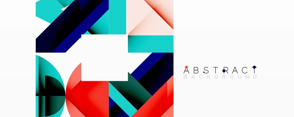 Abstract geometric artwork with interwoven angular and curved shapes, dynamic Stock Illustration