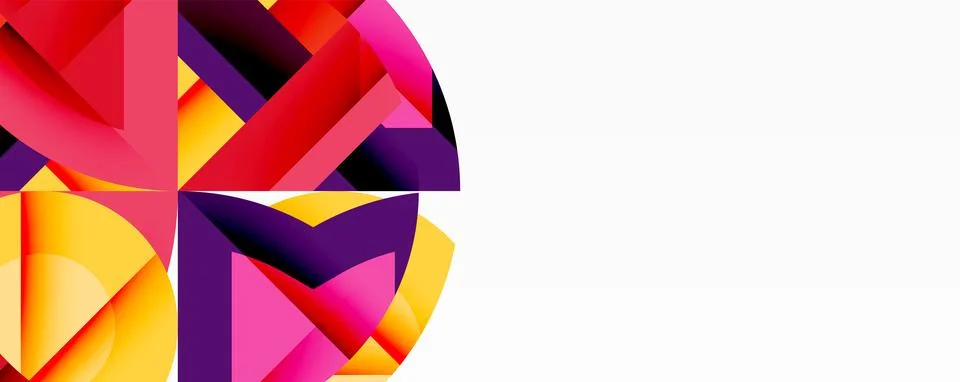 Abstract geometric artwork with interwoven angular and curved shapes, dynamic Stock Illustration