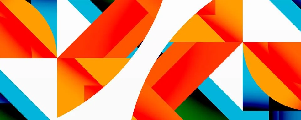 Abstract geometric artwork with interwoven angular and curved shapes, dynamic イラスト素材