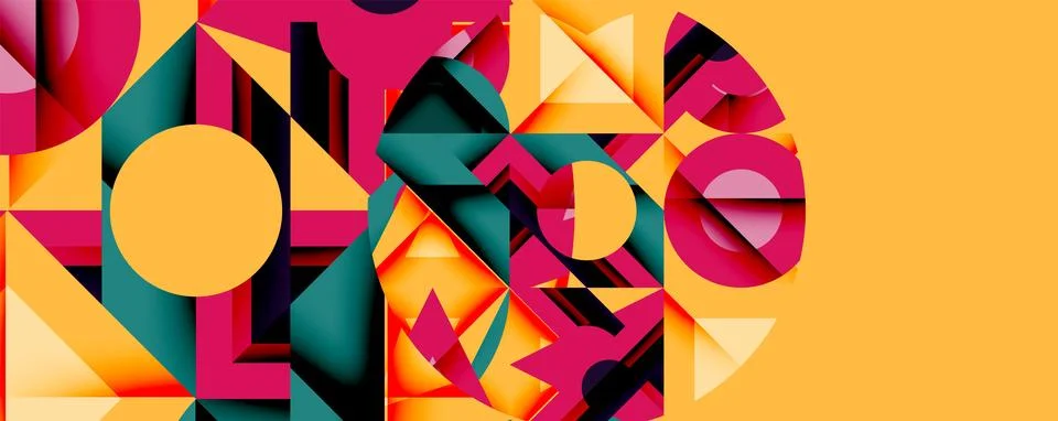 Abstract geometric artwork with interwoven angular and curved shapes, dynamic イラスト素材