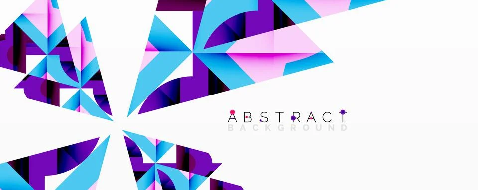 Abstract geometric artwork with interwoven angular and curved shapes, dynamic Illustrazione stock