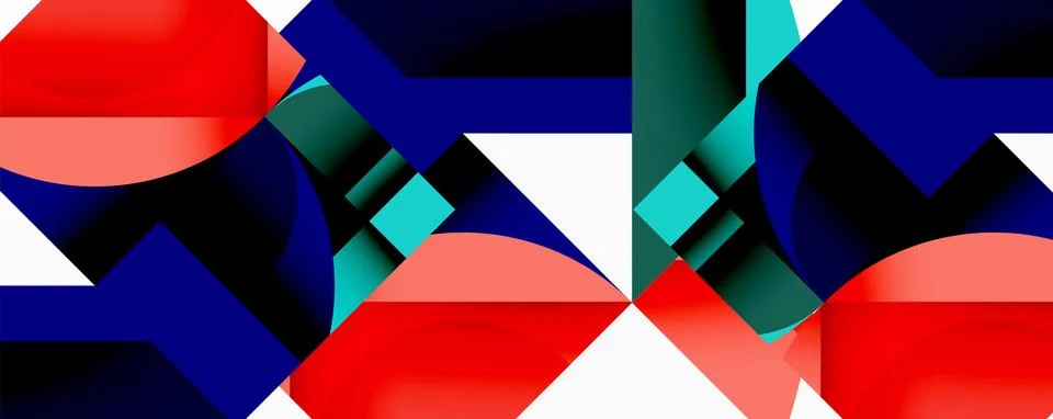 Abstract geometric artwork with interwoven angular and curved shapes, dynamic 스톡 일러스트