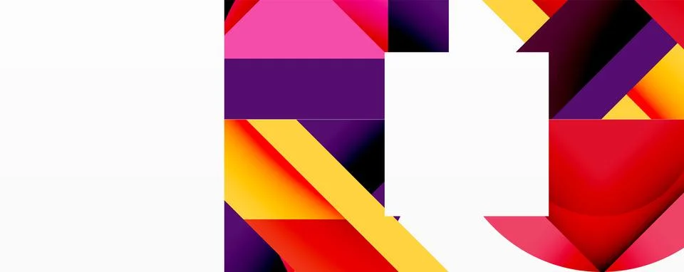 Abstract geometric artwork with interwoven angular and curved shapes, dynamic Illustrazione stock