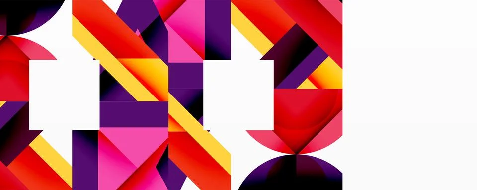 Abstract geometric artwork with interwoven angular and curved shapes, dynamic Illustrazione stock