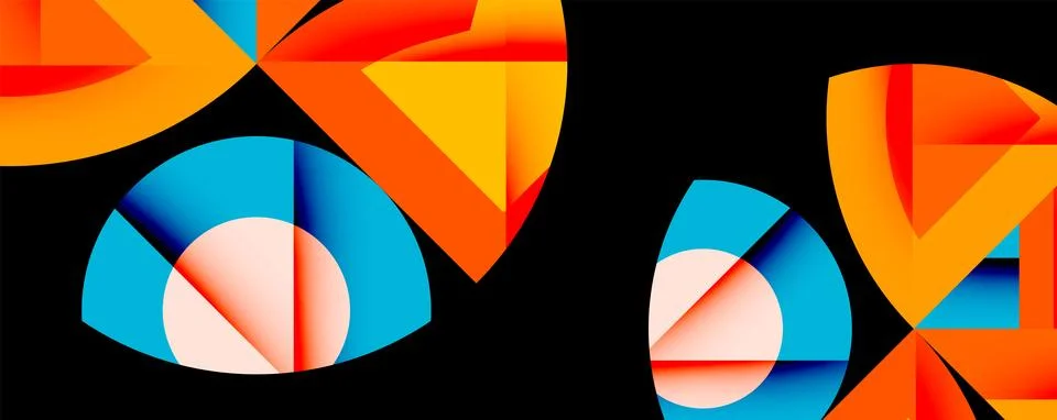 Abstract geometric artwork with interwoven angular and curved shapes, dynamic Illustrazione stock