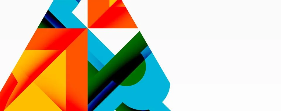 Abstract geometric artwork with interwoven angular and curved shapes, dynamic Illustrazione stock