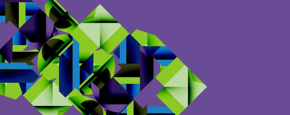 Abstract geometric artwork with interwoven angular and curved shapes, dynamic 스톡 일러스트