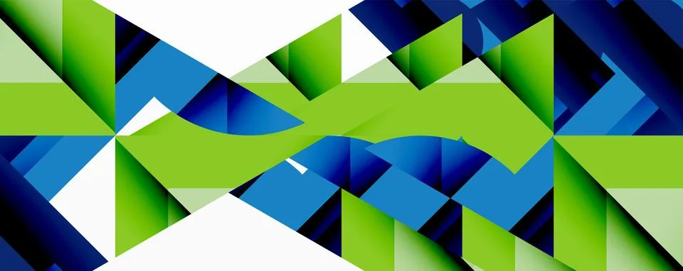 Abstract geometric artwork with interwoven angular and curved shapes, dynamic 스톡 일러스트