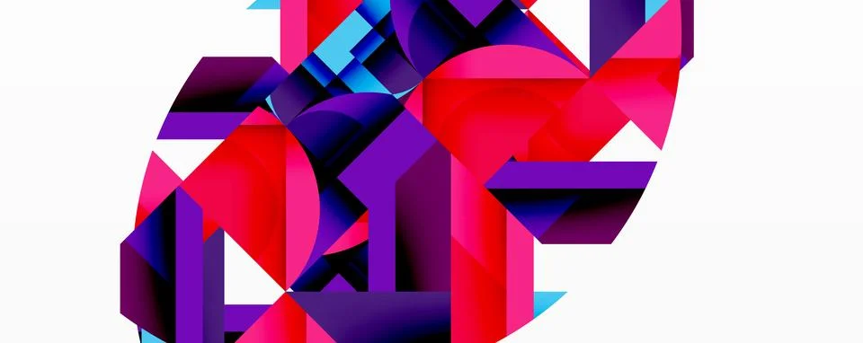 Abstract geometric artwork with interwoven angular and curved shapes, dynamic イラスト素材